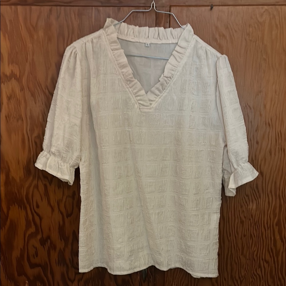 White Ruffle Blouse